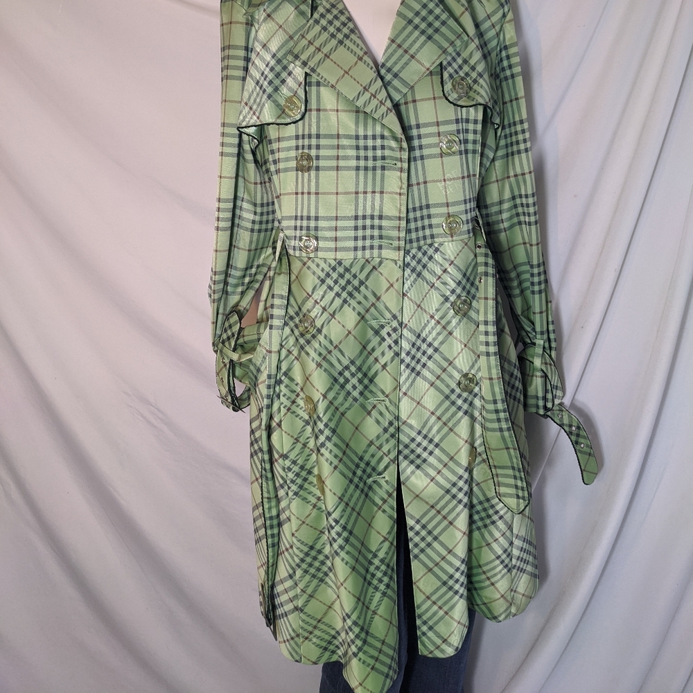 X'Donna | plaid trench coat | hobo denim | L - Picture 2 of 7